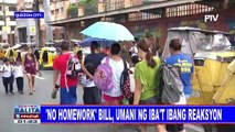 'No homework' bill, umani ng iba't ibang reaksyon