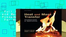 Full E-book  Heat and Mass Transfer: Fundamentals and Applications  For Kindle