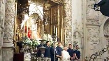 El himno del centenario, en la ofrenda floral del Sevilla FC a la Virgen de los Reyes