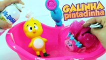 PINTINHO AMARELINHO DA GALINHA PINTADINHA BRINCANDO COM ESPUMA CANAL KIDSTOYSHOW