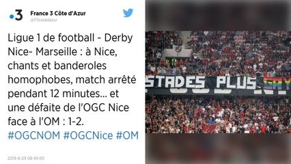 Ligue 1 : La rencontre entre Nice et l’OM arrêtée après des chants et des banderoles homophobes