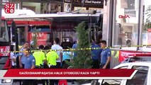 Gaziosmanpaşa’da halk otobüsü binaya çarptı