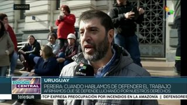 Trabajadores uruguayos realizan nuevo paro general parcial