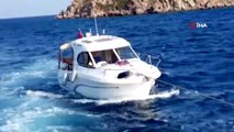 Karaya oturan teknedeki 2 kişi Sahil Güvenlik ekiplerince kurtarıldı