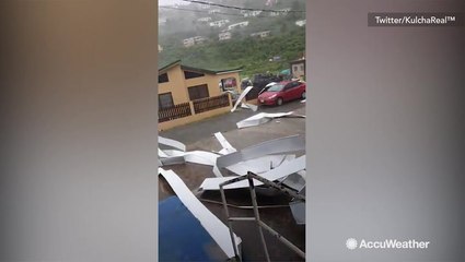 Gas station badly damaged before Hurricane Dorian even arrives