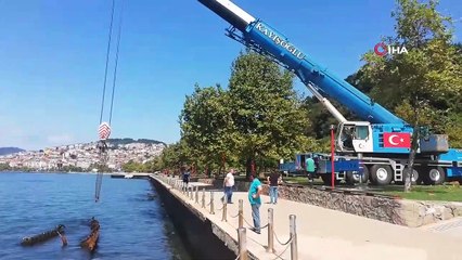 Batık gemiyi çıkartma çalışmaları başladı