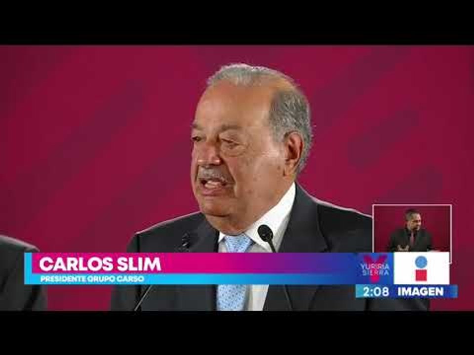Carlos Slim participa en la conferencia mañanera de AMLO | Noticias con Yuriria Sierra