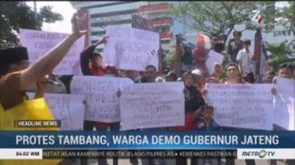 Tolak Galian C, Warga Desa Keposong Gelar Aksi di Kantor Gubernur Jateng