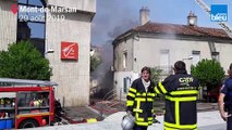 Une_voiture incendiée dans le centre-ville de Mont-de-Marsan