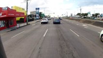 Car Nearly Merges into Motorcycle