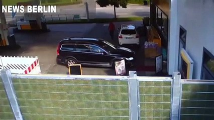 Un grand-père allemand perd le controle de son SUV et détruit une station service