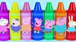 Learn Colors Peppa Pig Crayons Toys Surprises Potes de Amoeba Brinquedos Surpresas
