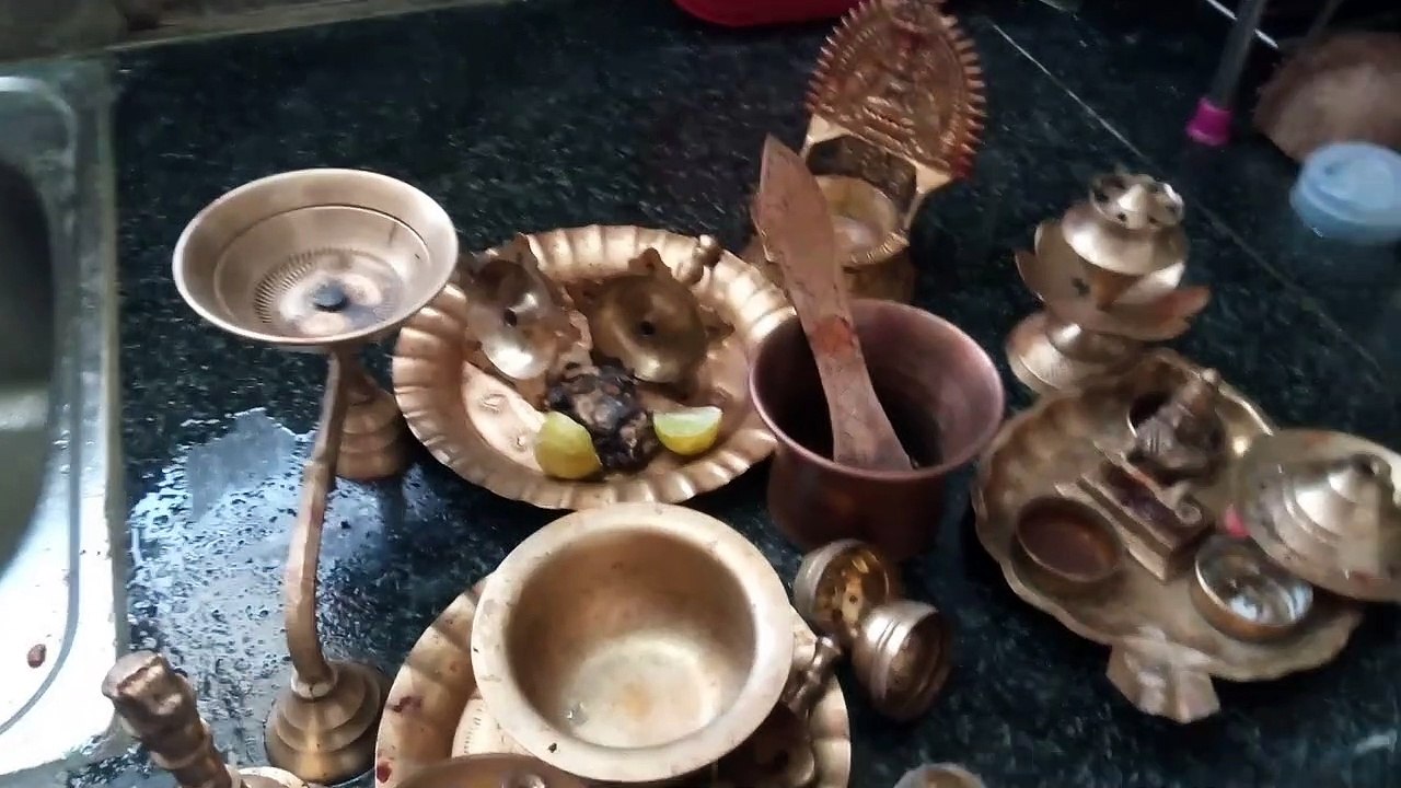 How To Wash Pooja (Brass) Vessels using Easy Method