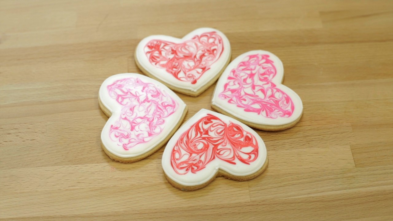 Marble Heart Cookies