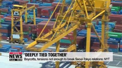 Boycotts, tensions not enough to break Seoul-Tokyo relations: NYT