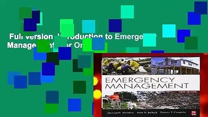 Full version  Introduction to Emergency Management  For Online