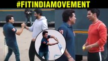 Sachin Tendulkar PLAYING Cricket With Varun Dhawan Abhishek Bachchan | #FitIndiaMovement