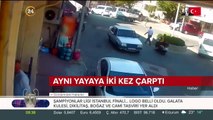 Aynı yayaya iki kez çarpan motosikletli