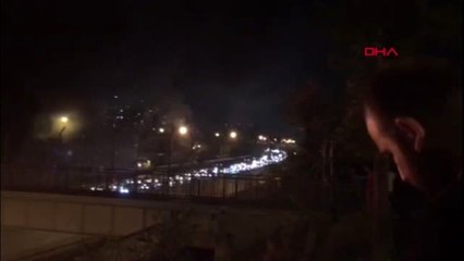Tem'de yolcu otobüsü alev alev yandı