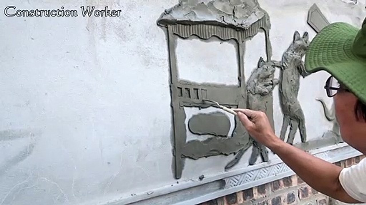 Mouse Wedding - Dong Ho Painting on a Concrete Wall