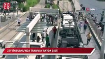 Zeytinburnu'nda tramvay raydan çıktı