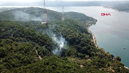 Anadolu kavağı'nda orman yangını havadan ek görüntü