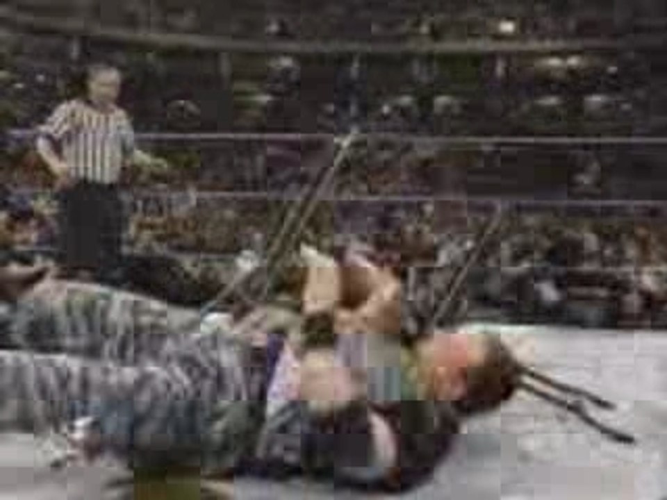 WWE - Dudley Boyz 3D The Rock through a table