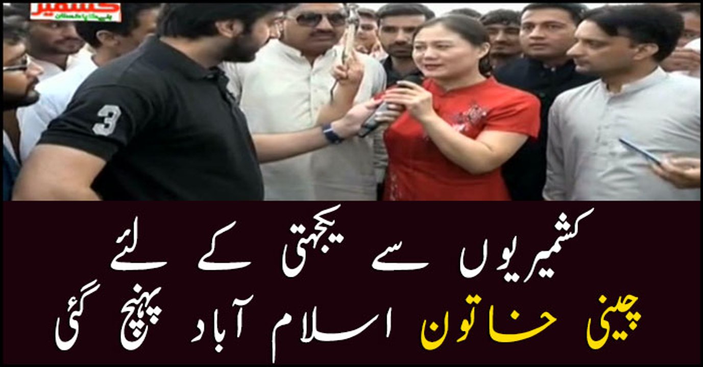 Chinese woman participates in "Kashmir hour" rally