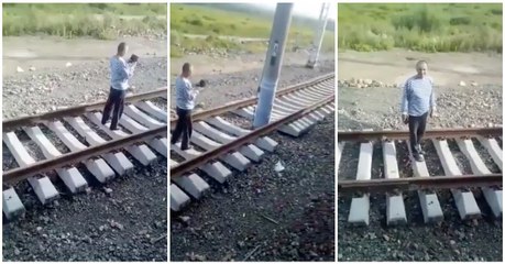 Apenas o topo da engenharia russa na construção de uma linha ferroviária... WTF!