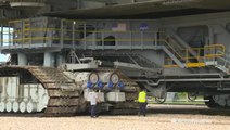 Crawler transporter finally making its way back inside