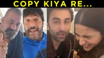 Chunky Panday TRIES To COPY Karan Ranbir Alia's Flight Video | Prasthanam Promotions
