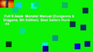 Full E-book  Monster Manual (Dungeons & Dragons, 5th Edition)  Best Sellers Rank : #4