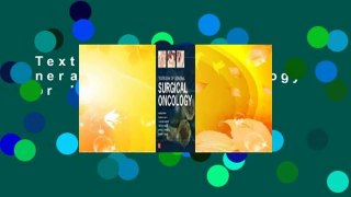 Textbook of Complex General Surgical Oncology  For Kindle