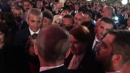 Erdoğan ile Akşener'den 30 Ağustos resepsiyonunda dikkati çeken görüntü