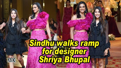 Sindhu walks ramp for designer Shriya Bhupal