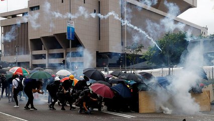 Watch: Petrol bombs and tear gas as Hong Kong protests turn violent