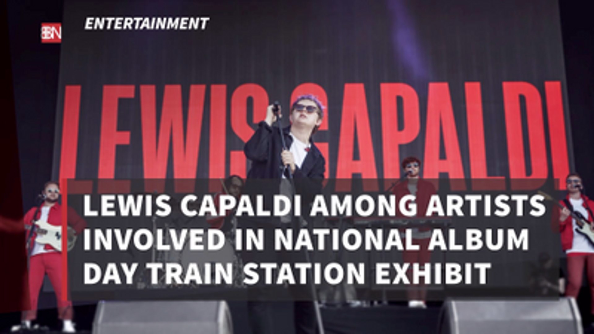 ⁣Lewis Capaldi And The National Album Day Train Station Exhibit