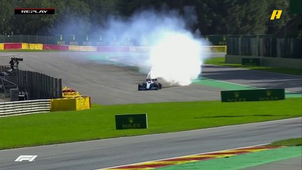 شاهد لحظة انفجار محرك سيارة كوبيتسا في الجولة التأهيلية بحلبة بلجيكا