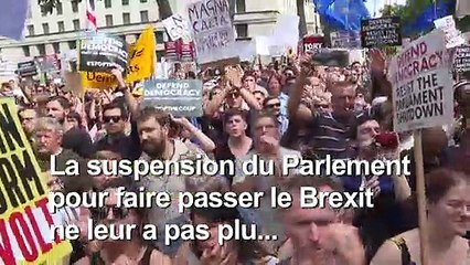 Brexit: manifestation à Londres contre le "coup" de Boris Johnson