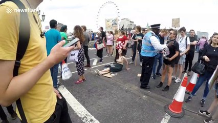 Anti-Boris protestors block London's Westminster Bridge