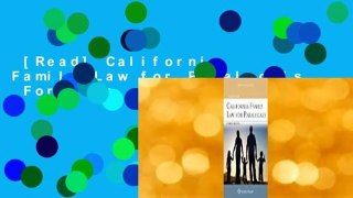 [Read] California Family Law for Paralegals  For Free
