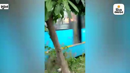 સરથાણા વાલક ગામ નજીક વાનમાં આગ લાગી, ચાલકનો આબાદ બચાવ