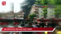 Maltepe’de iş yeri alev alev yandı