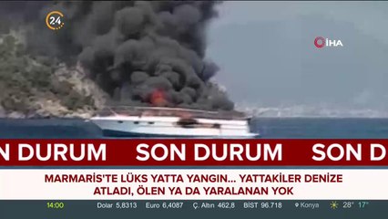 Marmaris'te lüks yatta yangın...