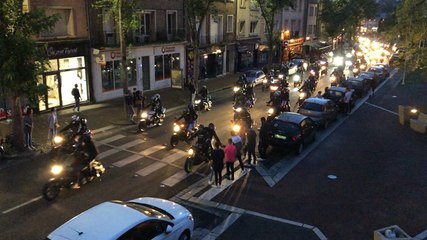 Parade de motards lors du rassemblement de la Licorne