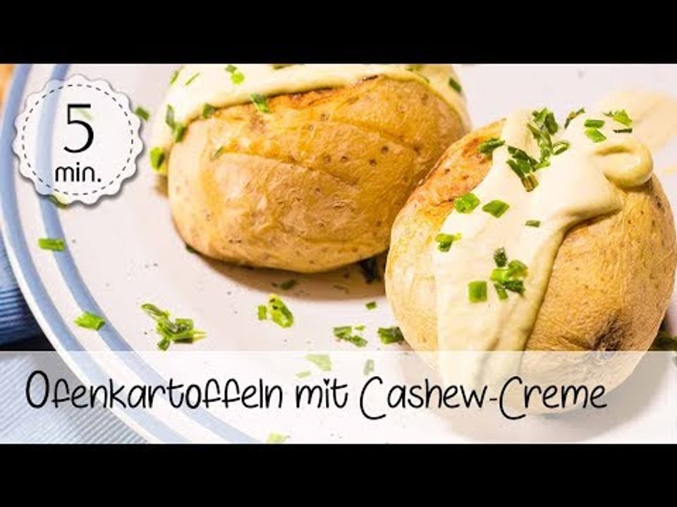 Einfache Ofenkartoffeln Vegan - Ofenkartoffeln Gefüllt mit Cashew Creme | Vegane Rezepte