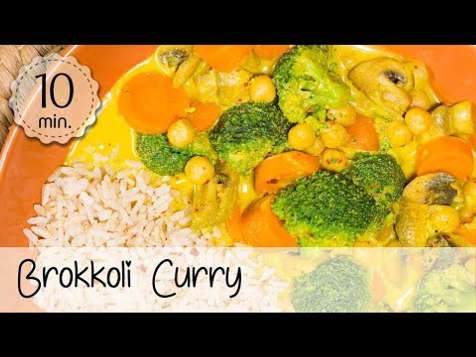 Veganes Brokkoli Curry mit Kokosmilch - Veganes Kichererbsen Curry - Curry Einfach | Vegane Rezepte