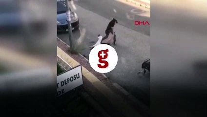 Kurye ile müşteri arasındaki arbede kameralara yansıdı