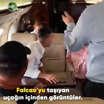 Falcao'yu taşıyan uçağın içinden görüntüler