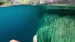 Ce touriste se filme en train de nager dans le lac Barracuda (Philippines)... Magnifique